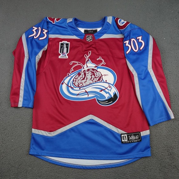 The Unbranded Brand Other - Elev808 Colorado Avalanche Hockey Jersey Mens Medium Red Blue Velvet 303 EDM